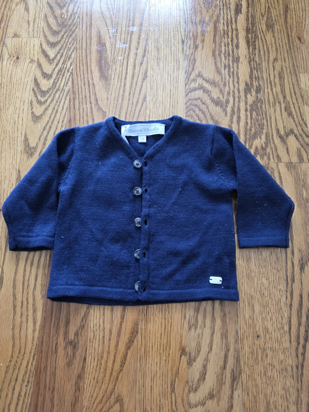 Tartine et Chocolat Navy Button-Front Kids Cardigan